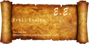 Erkli Etelka névjegykártya